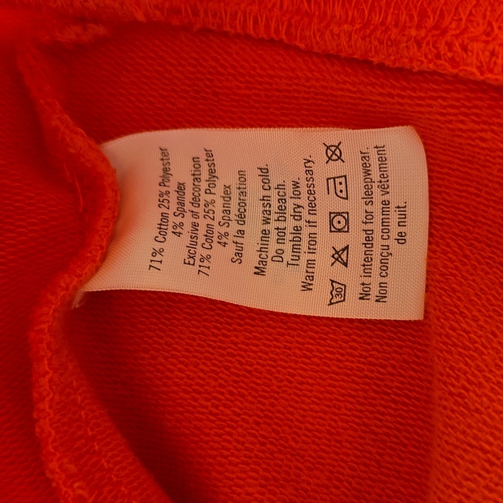 Janie & Jack Orange Sweatshirt With White Lace Detail On Sleeves, Girls Size 3 - Picture 8 of 9